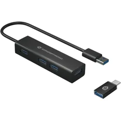 Conceptronic 4-Port-USB 3.0-Hub und OTG-Adapter für USB-C