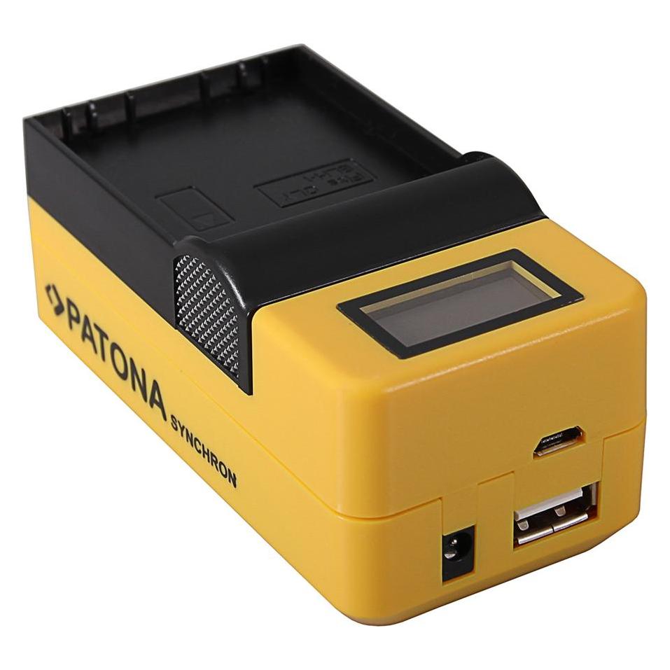 Patona Synchron USB Ladegerät f. Olympus BLH1 BLH-1 mit LCD-Display (Kamera Akku Ladegerät) (34356432)