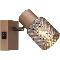 Wandstrahler Wandlampe Schlafzimmerlampe Leselampe kaffeefarben beweglich H 12cm