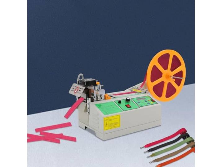 500W 220V Automatische Gurtschneidemaschine, 60-120 Stück/min Heiß- und Kaltbandschneider Einstellbarer Bandschneider Schneidemaschine Gurtband Messer für 1-5mm Leder Gewirke Klebebänder Nylongurte