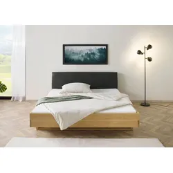Bett Fichte 160x200x85 natur gebeizt / geölt, Kopfteil anthrazit FICHTELBERG #38