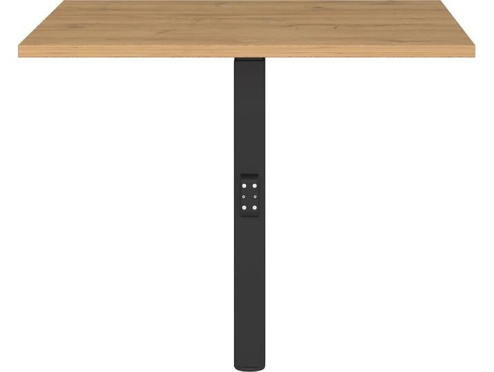 Eckverbindungsplatte GERMANIA Agenda , schwarz (grandson, eiche, nachbildung, schwarz), B:80cm H:91cm T:80cm, Holzwerkstoff, Metall, Ansatztischplatten, Eckverbindungsplatte, mit Stützfuss aus Metall