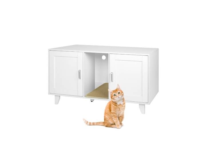 XXL Katzenschrank für Katzenklo Weiss
