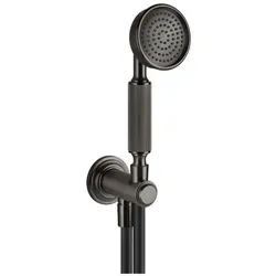 Gessi Venti20 Brause-Set mit Wandanschlussbogen, mit Halterung, Schlauch und Handbrause, Wandmontage, 1/2 Anschluss, 65123707, Farbe: PVD