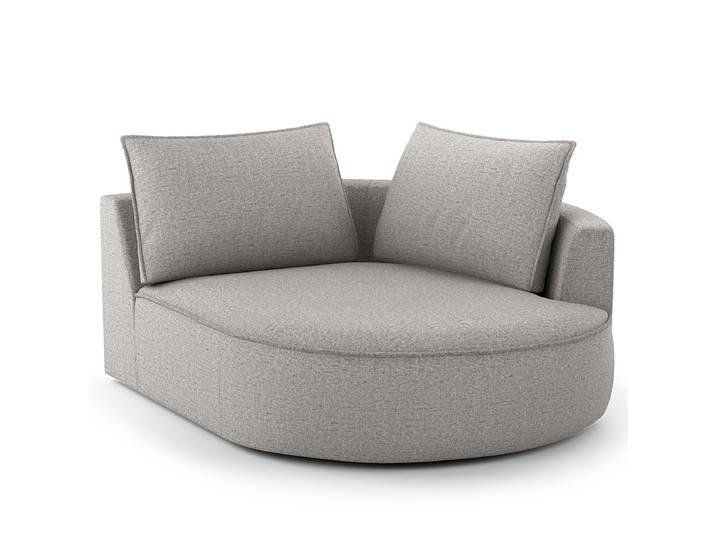 Modulottomane Grau/Hellgrau Chenille Buladi 126 x 154cm Ausrichtung rechts Glamour