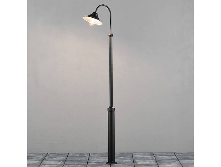 Konstsmide Mastleuchte Vega, schwarz, einflammig, 240 cm dimmbar, schwarz, Aluminium