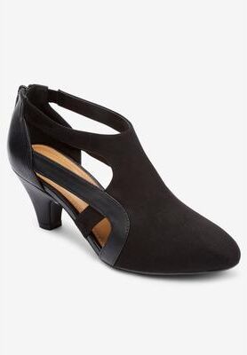 Women's The Sage Suede-Like Shootie Pump by Comfortview in Black (Size 9 M)