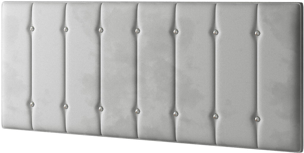 Fairmont Park Chiesa Upholstered Velvet Panel Headboard Silver Double (4'6)