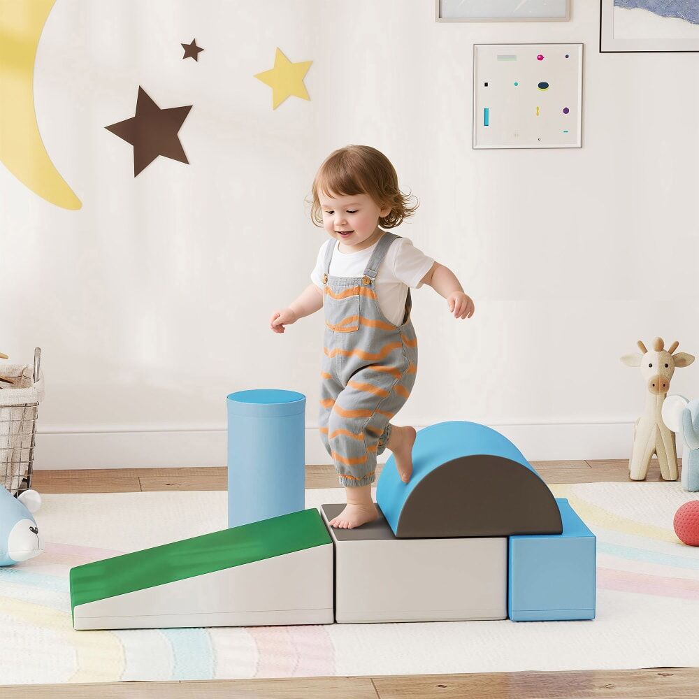 Homcom Parcours motricité bébé blocs de construction mousse epe multicolore Multicolore 41x20x41cm