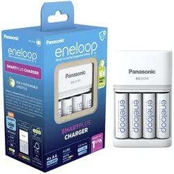 Panasonic eneloop Smart & Quick Charger BQ-CC55 (4 Stk., AA, Ladegerät inkl. Akku), Akku Ladegerät