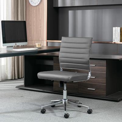 eclife BIFMA Certified Armless PU Ergonomic Office Chair with 360° Swivel