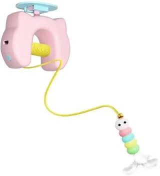 Uplift Treasures Smart Hanging Door Electric Feather Cat Toy pink A