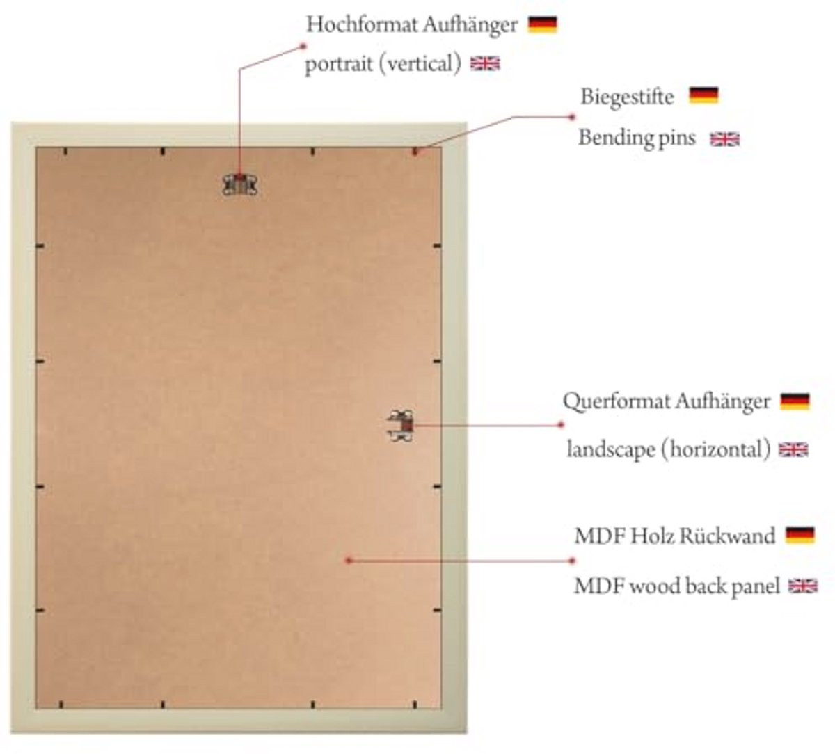 Fotolijst 40x60 cm – Maatwerk MDF-houten lijst met Anti-Reflecterend Kunstglas