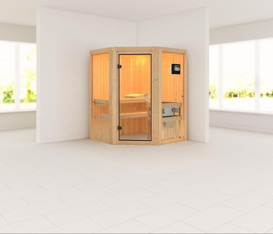 KARIBUHOLZT Sauna Larin Eck,9KW ext. Strg easy bronz.GGT 08288332