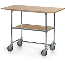 Tischwagen, Groß Hellgrau, max. Last 100 kg Tischwagen mit hellgrauem Laminat, Maße: 1200x600x900 mm