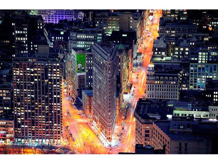 Fototapete PAPERMOON Flat Iron Building , bunt, B:3m L:2,23m, Vlies, Tapeten, Fototapete