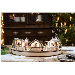 Hellum, Weihnachtsbeleuchtung, LED-Holz Stadt Szenerie