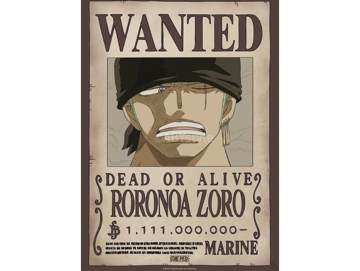 Poster One Piece - Wanted Zoro Wano 38x52cm