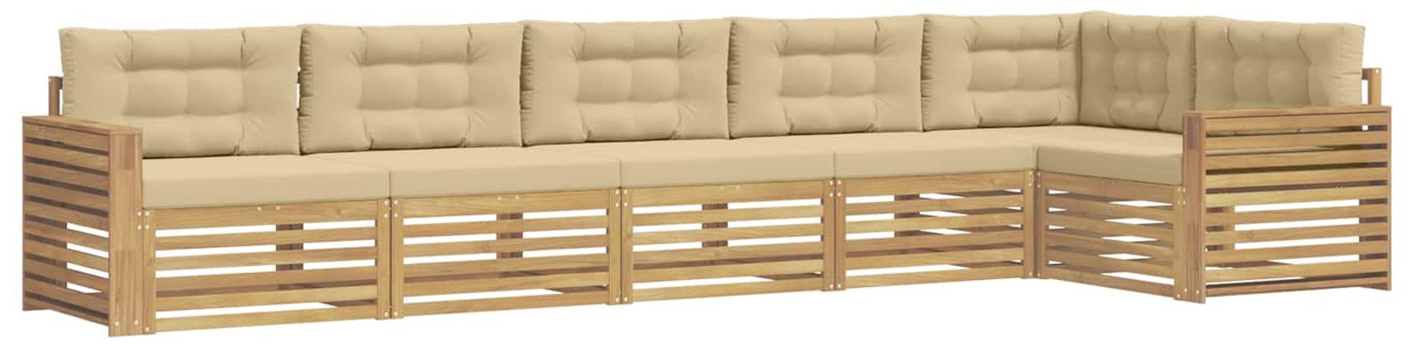 Garnitur aus 6 Outdoor-Sofas, Farbe Beige, Material: Polyester