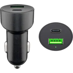 Goobay KFZ USB 2 Port 48W USB-C PD + QC3.0 sw PL Dual-USB Auto Schnellladegerät USB-C