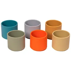 Stapelbecher aus Silikon - Naturfarben, 6 Stk.