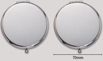Uplift Picks Double Sided Compact Mirror Portable Folding Magnifying Travel Makeup Mirror silver