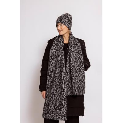 Modeschal ZHRILL "AYTANA", Damen, grau, Web, Materialmix, Modetücher, Modetuch, weicher Materialmix, Leo-Look, Casual Stil