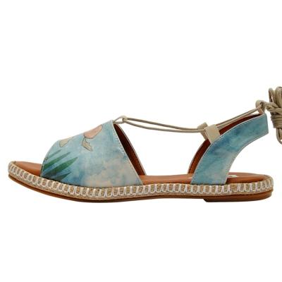 Sandale DOGO "Hazel Sandale Caretta Damen Sandalen", Damen, Gr. 38, Normalschaft, blau, Lederimitat, Schuhe Sandale, Handgefertigt