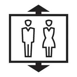 Aufkleber I Türschild Piktogramm Fahrstuhl, Folie, selbstklebend, 150x150mm