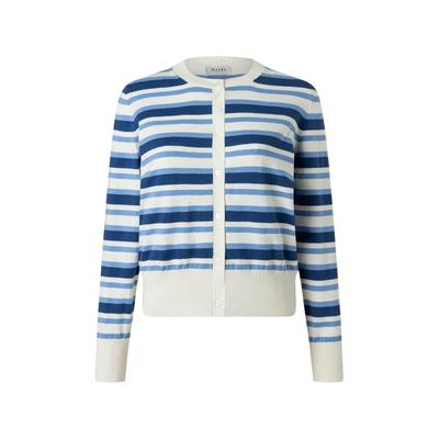 Strickjacke MAERZ MUENCHEN "Maerz Muenchen 234201 Strickcardigan Damen Bekleidung", Damen, Gr. 42, blau, 100% Baumwolle, Strickjacken Strickjacke