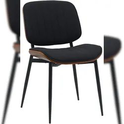 DELUKE Besucherstuhl DURBAN - Stoff Walnuss/schwarz 49x57x83 cm | Besucherstühle Konferenzstuhl Wartezimmerstuhl Bürostühle Bürostuhl Konferenzraum