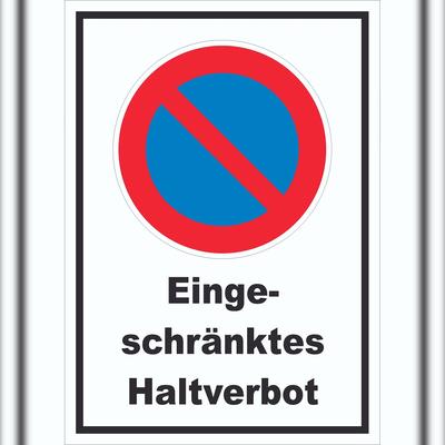 HB-Druck Eingeschränktes Haltverbot Schild A5 (148x210mm)