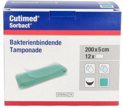 Cutimed Sorbact Tamponaden 5x200 cm 12stk