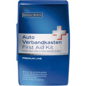 Holthaus Verbandskasten Premium 62366, DIN 13164, für Auto, aus Kunststoff, blau