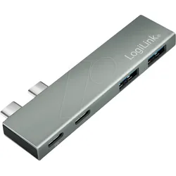 LOGILINK UA0399 - Adapter 2x USB-C Stecker > 2x USB-C Buchse (PD), 2x USB-A, 5K 60