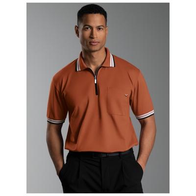 Poloshirt TRIGEMA "TRIGEMA Poloshirt mit Reißverschluss", Herren, Gr. 5XL, zimt, Piqué, 100% Baumwolle, Basic, lang, ohne Ausschnitt, Shirts