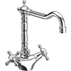 Herzbach Anais Classic Armatur 32454000204 weiß-gold, mit Ablaufgarnitur