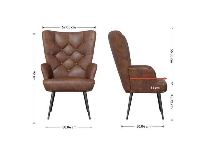 LuxusKollektion Loungesessel Sessel Loungesessel Samt Metallfüße 150kg ohne Hocker Braun