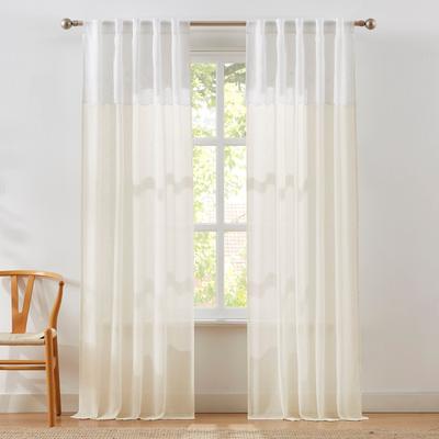 "Lush Decor Brigitte Embroidery Eyelet Scalloped Edge Window Curtain Panels - 84"" x 38"""