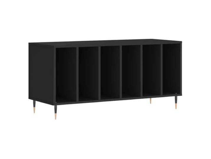 GHVBNMF Plattenschrank Vinyl LP Regal Schwarz 100x38x48 cm Vielseitiges Lowboard fürs Wohnzimmer: Robuste Ablagefläche für Plattenspieler mit soliden Metallbeinen im Industrie-Look.