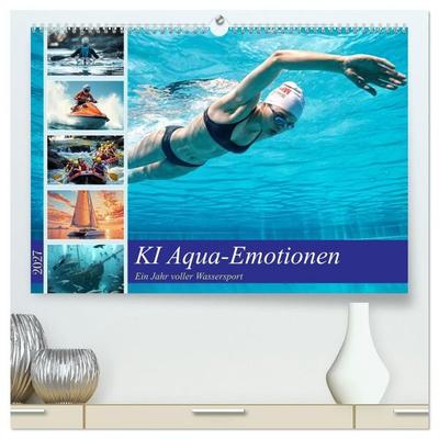 KI Aqua-Emotionen - Ein Jahr voller Wassersport (hochwertiger Premium Wandkalender 2027 DIN A2 quer), Kunstdruck in Hochglanz