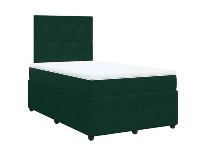 Makastle Boxspringbett mit Matratze Dunkelgrün 120x190 Samt Höhenverstellbares Kopfteil