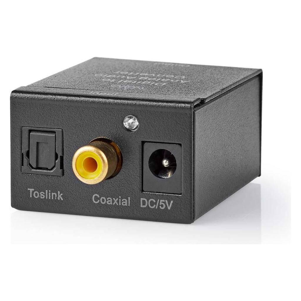 Nedis Digital Audio Converter 1-Way Connection Input: 1x Digital RCA / 1x TosLink Connection Output: (Digital -> Analog) (ACON2510BK)