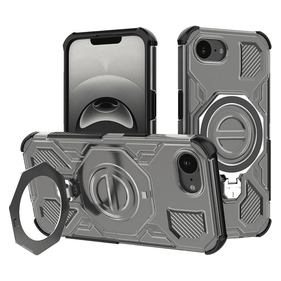 Techsuit - Carbon Shield PRO - iPhone 16e - Smoke Black (Apple iPhone 16e, Apple iPhone 17e) (59457103)