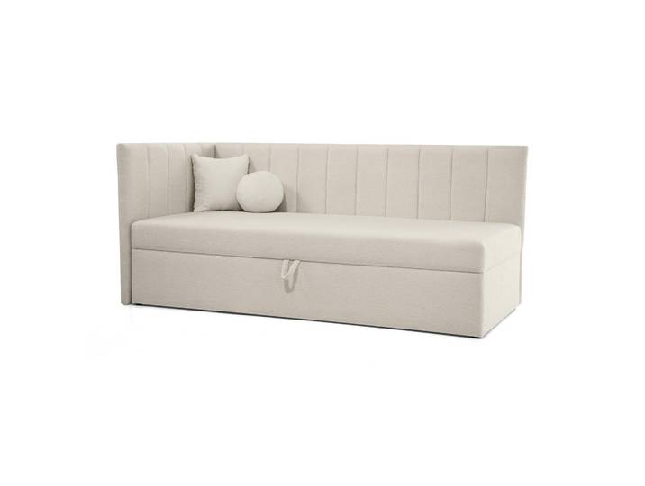 Beautysofa Schlafsofa Rafi, Eckbett mit Bettkasten, 90x200 cm, Beige, 209x94x102 cm, Babymöbel & Kindermöbel, Kinderzimmer & Jugendzimmer, Schlafsofas