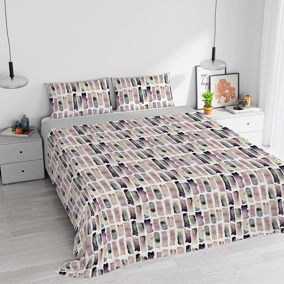 Katoenen beddengoedset voor een tweepersoonsbed