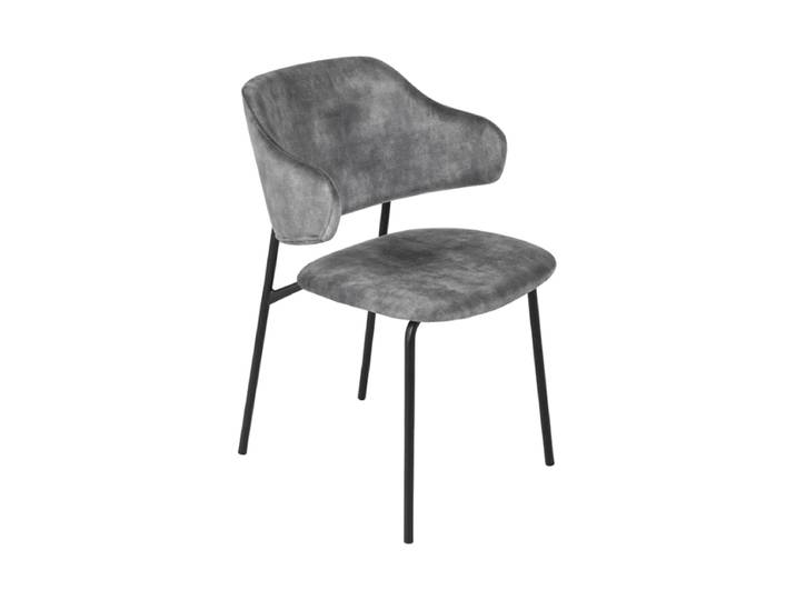 Design Esszimmerstuhl „Tracy“ Samt Grau Invicta Interiors