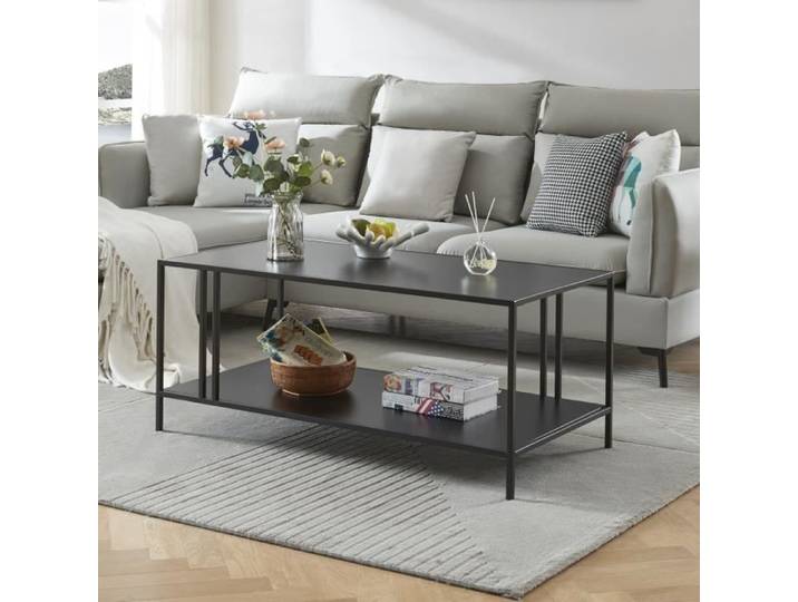 Table basse Kumlinge métal 47 x 110 x 55 cm noir