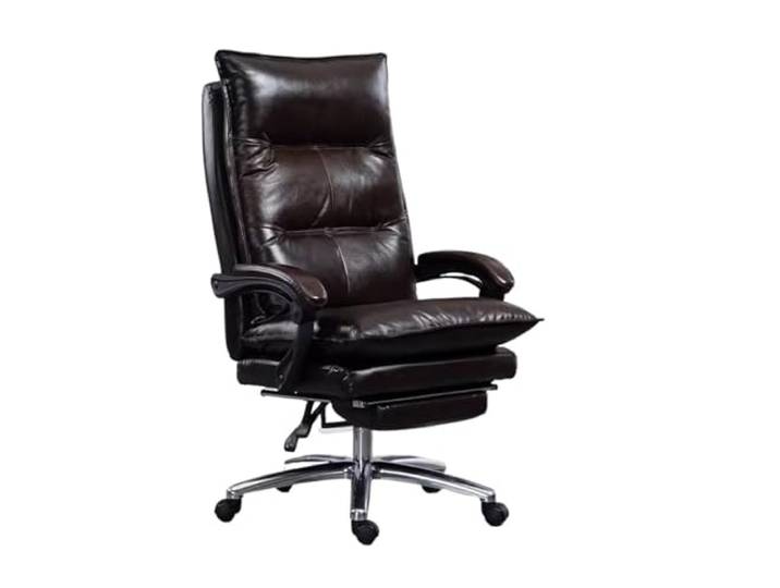 Ygt9mS6vz Stuhl mit hoher Rückenlehne Drehbarer, rollender Chefbürostuhl mit hoher Rückenlehne(Bruin)