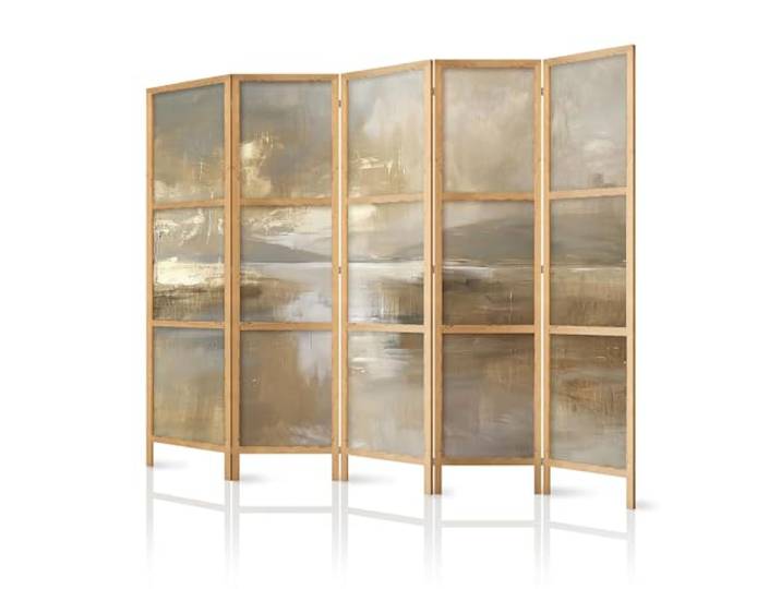 framed concept - Paravent Raumteiler aus Holz 225x172 cm, 5-teilig, einseitig, im orientalischen Stil